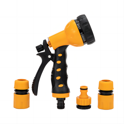 [H000029] PITON PLASTICO AJUSTABLE TIPO PISTOLA PARA MANGUERA SET DE 5 PIEZAS CONAN