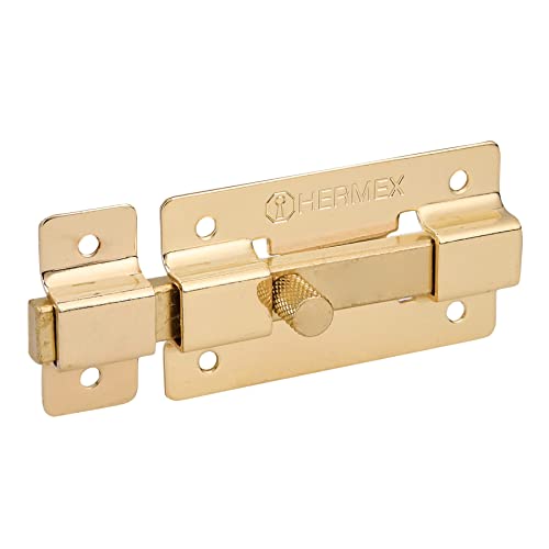 [43725] Pasador de barra plana 3" acabado latón, HERMEX.